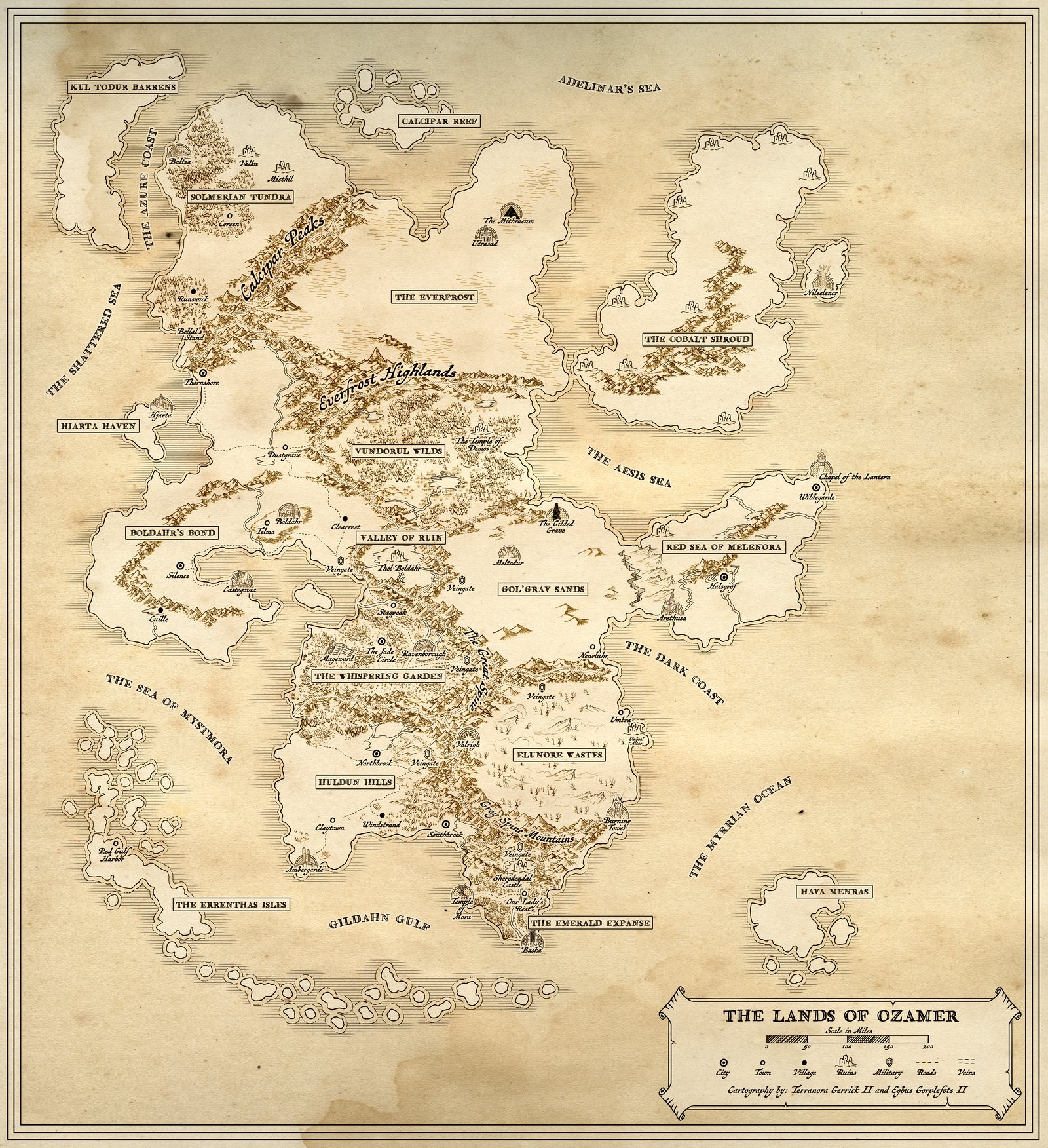 The Lands of Ozamer map